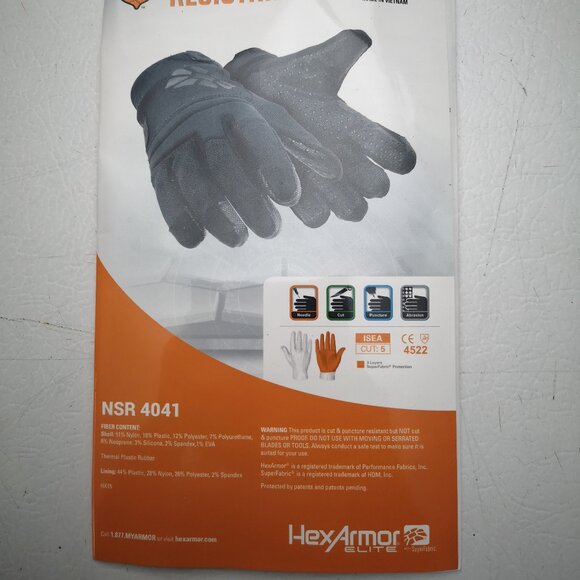 New Hex Armor Elite Needlestick Resistant Men's Size 10/XL Black Gloves #NSR4041 - Picture 2 of 10